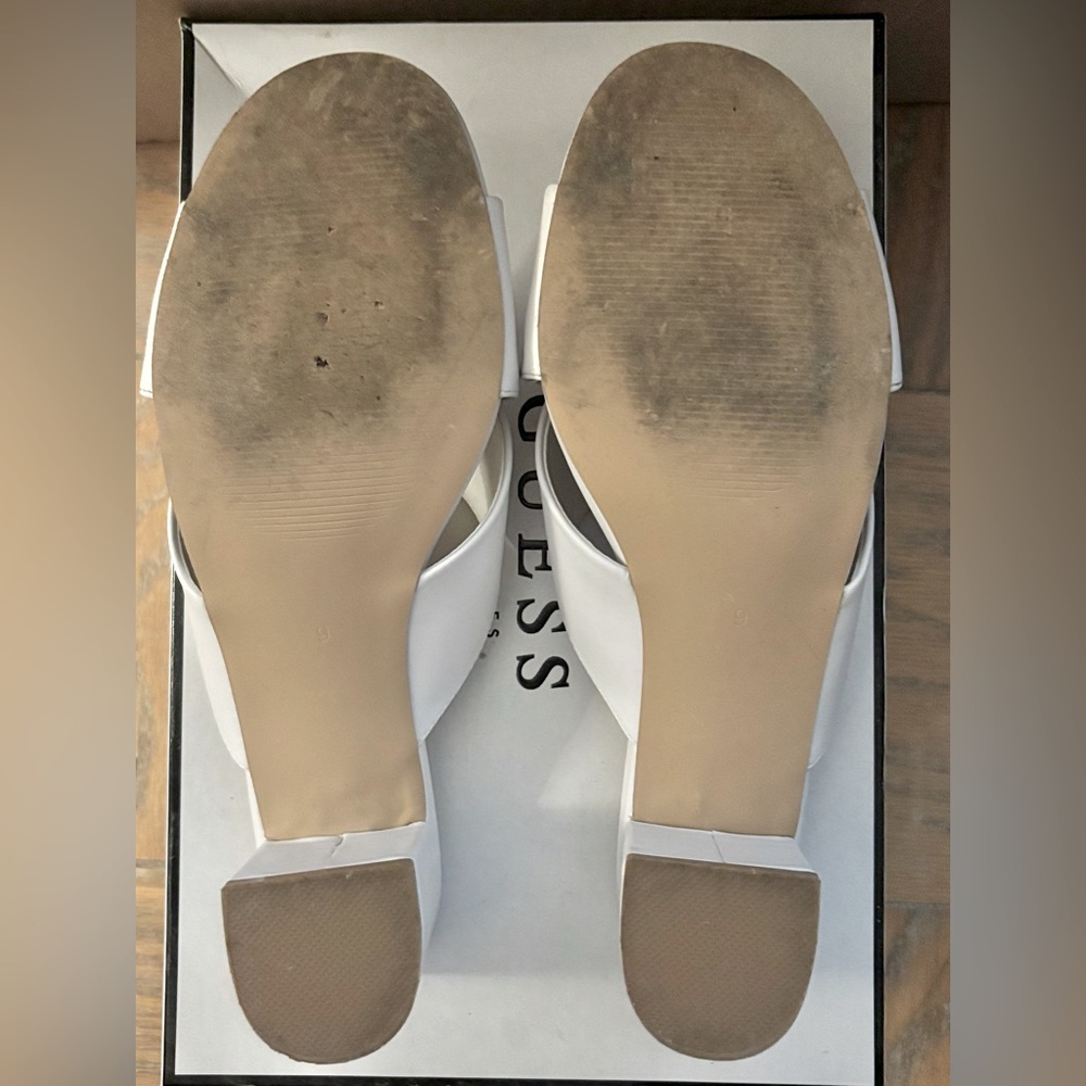 Guess-White Mules with Criss-Cross Straps-Size 9 - Picture 7 of 8